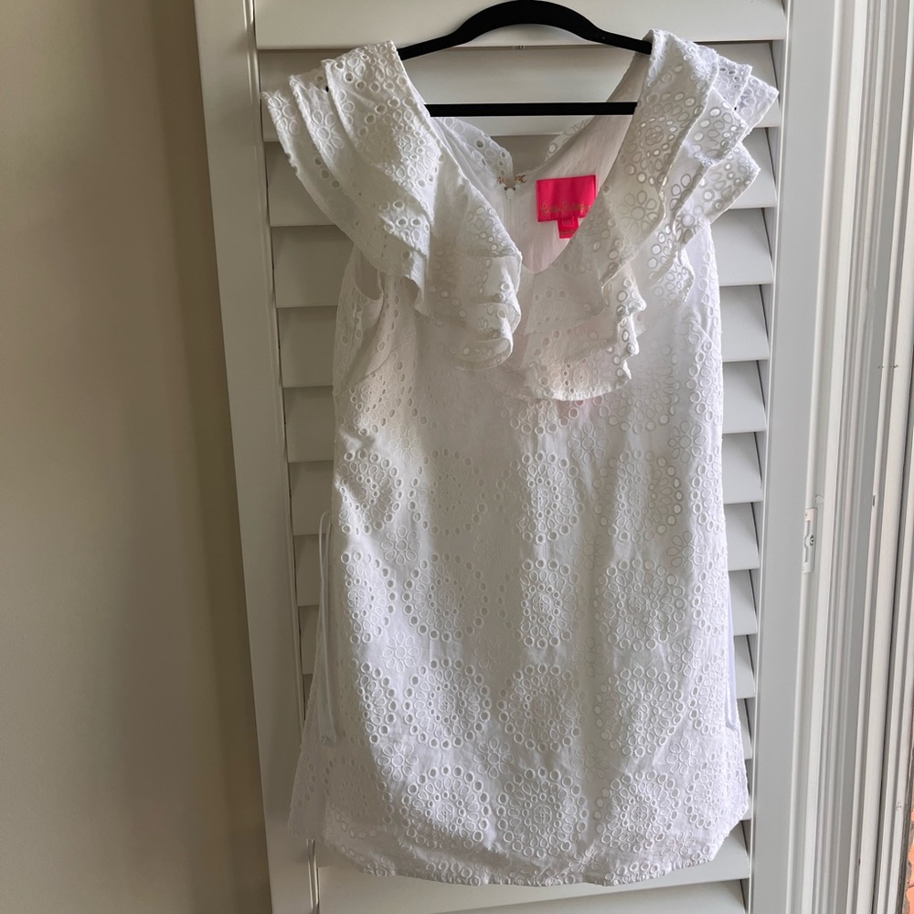 Lilly Pulitzer White Eyelet Ruffle romper
